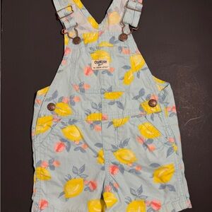 OshKosh B'gosh lemon print overalls size 2T